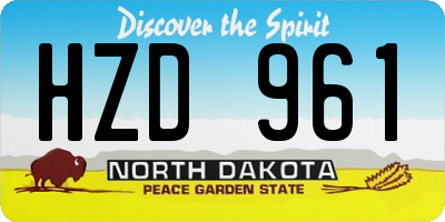 ND license plate HZD961