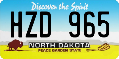 ND license plate HZD965