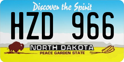 ND license plate HZD966