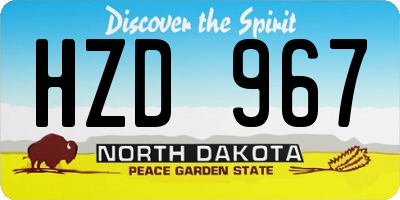 ND license plate HZD967