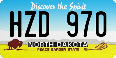 ND license plate HZD970