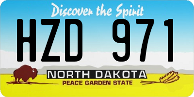 ND license plate HZD971