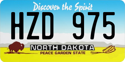 ND license plate HZD975