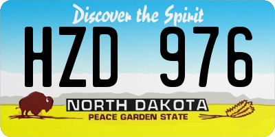 ND license plate HZD976