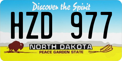 ND license plate HZD977