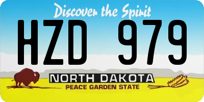 ND license plate HZD979