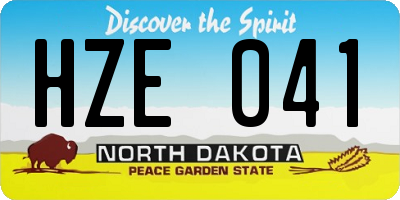 ND license plate HZE041