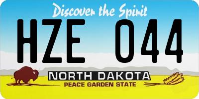 ND license plate HZE044