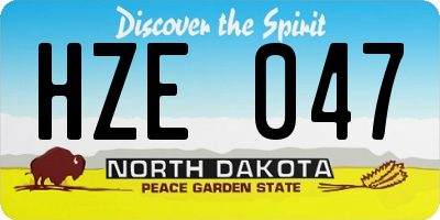 ND license plate HZE047