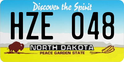 ND license plate HZE048