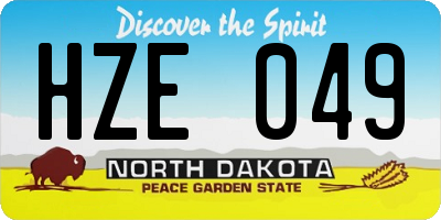 ND license plate HZE049