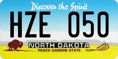 ND license plate HZE050