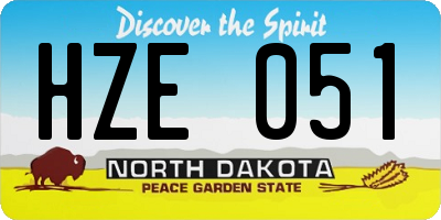 ND license plate HZE051