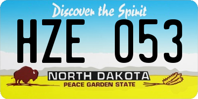 ND license plate HZE053