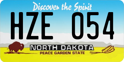 ND license plate HZE054