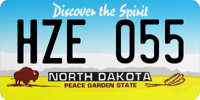 ND license plate HZE055