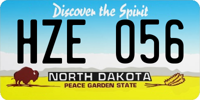 ND license plate HZE056