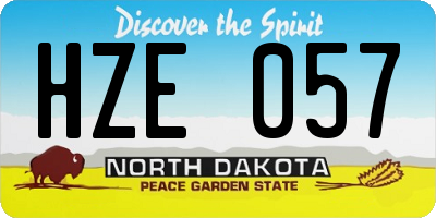 ND license plate HZE057