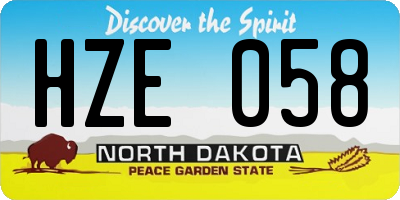 ND license plate HZE058