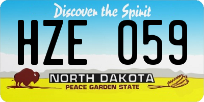 ND license plate HZE059