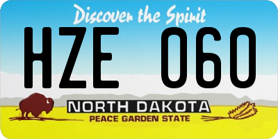 ND license plate HZE060