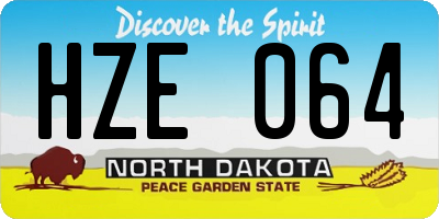 ND license plate HZE064