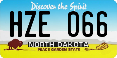 ND license plate HZE066