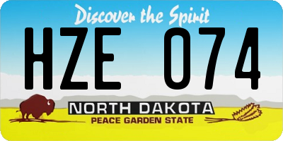 ND license plate HZE074