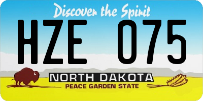 ND license plate HZE075