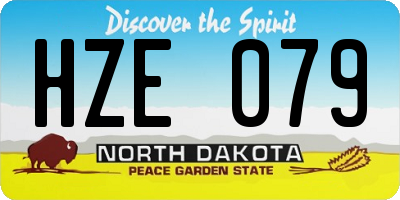 ND license plate HZE079