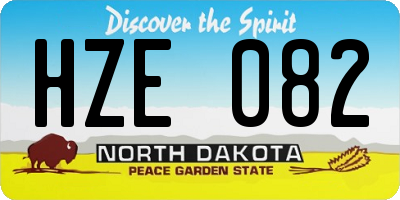 ND license plate HZE082