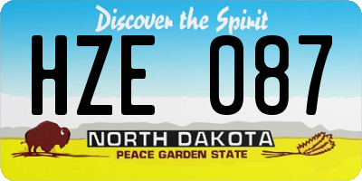 ND license plate HZE087