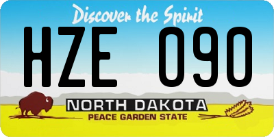 ND license plate HZE090