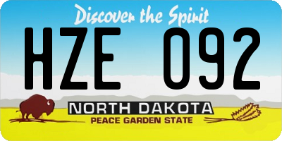 ND license plate HZE092
