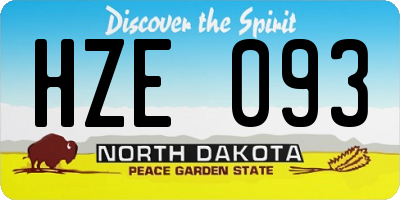 ND license plate HZE093