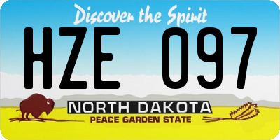 ND license plate HZE097