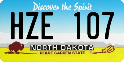 ND license plate HZE107