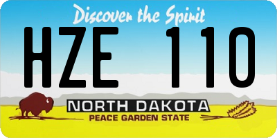ND license plate HZE110