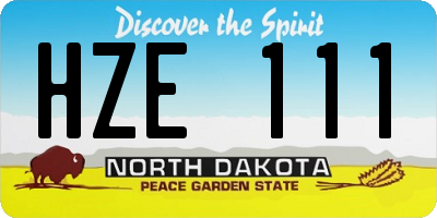ND license plate HZE111