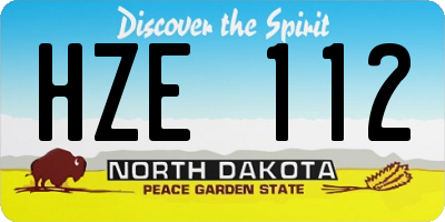 ND license plate HZE112