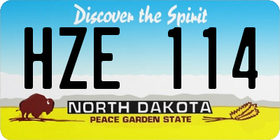 ND license plate HZE114
