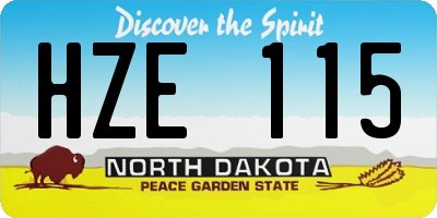 ND license plate HZE115
