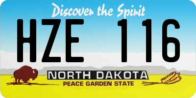 ND license plate HZE116