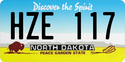 ND license plate HZE117