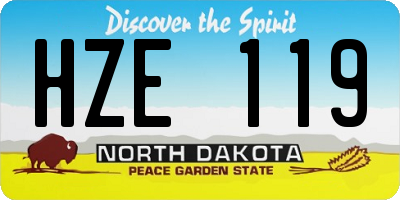 ND license plate HZE119