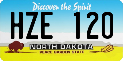 ND license plate HZE120