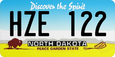 ND license plate HZE122