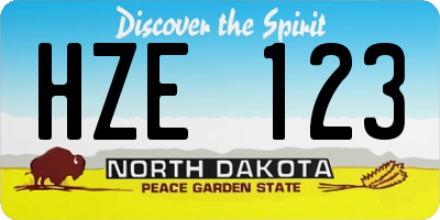 ND license plate HZE123