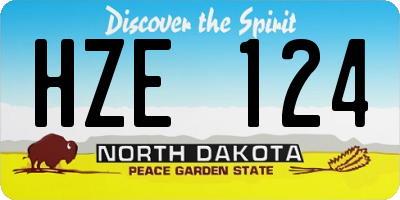ND license plate HZE124