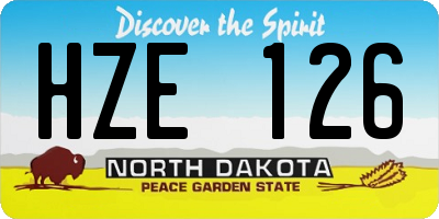 ND license plate HZE126